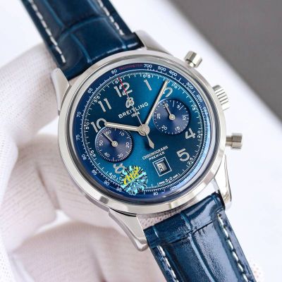 BLS Factory Breitling Premier B01 Chronograph 316L Steel 42mm Asia 7750 Movement Blue/Green Dial Men Watch